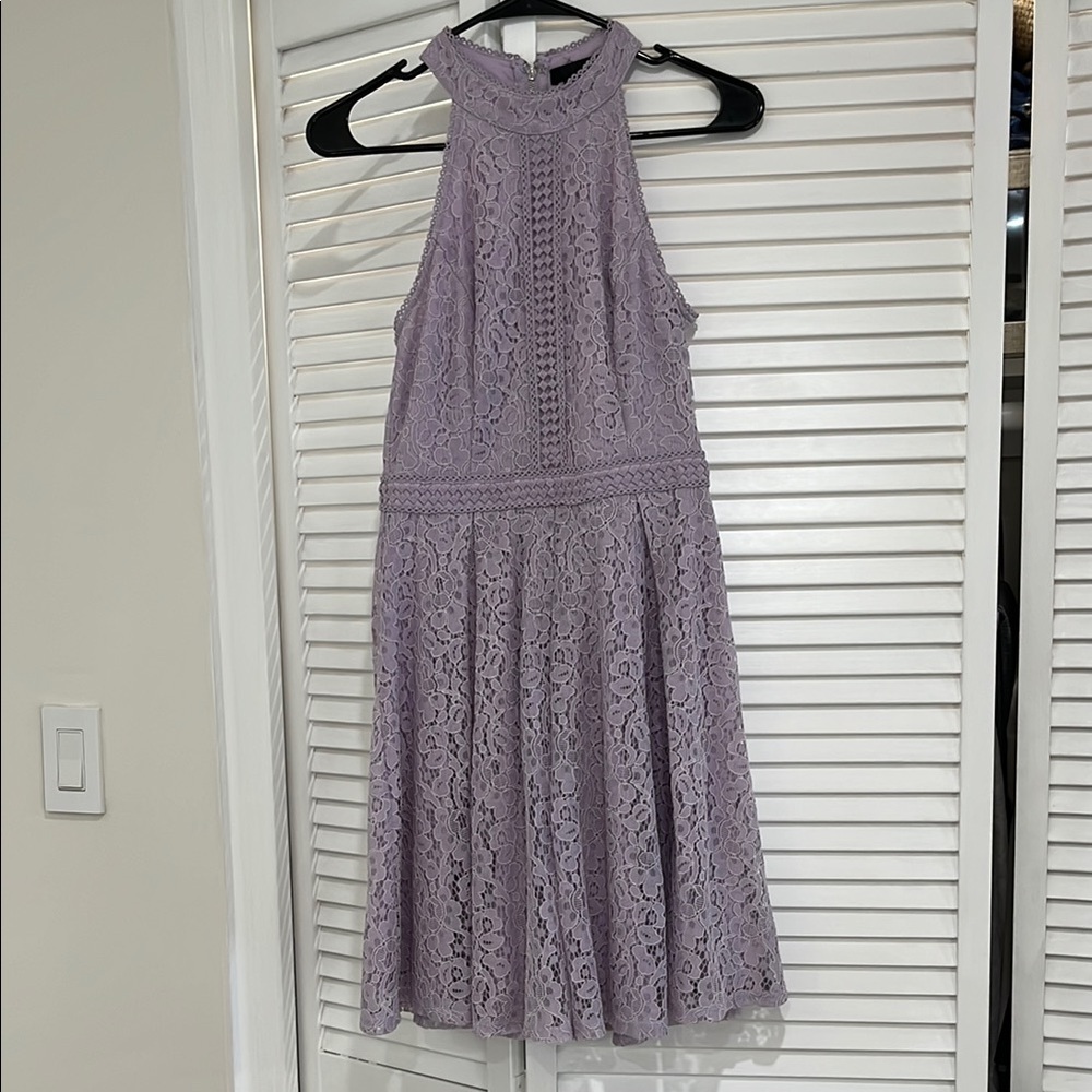 Aqua Lavender Lace Midi Dress